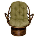 Rattan Coil Base Swivel Rocker with Micro Suede Cushion L735
