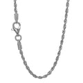 18k Solid White Gold Diamond-cut Rope Chain, Lobster Claw Clasp, 18 Inches H82943