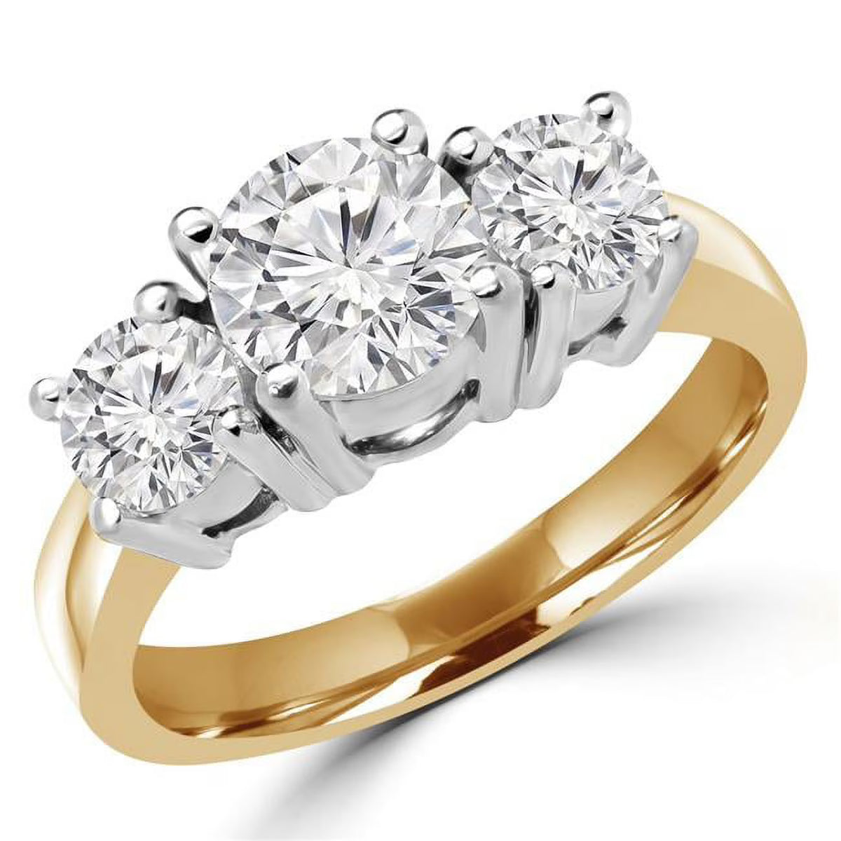 14K Yellow Gold Three-Stone Engagement Ring Q45844