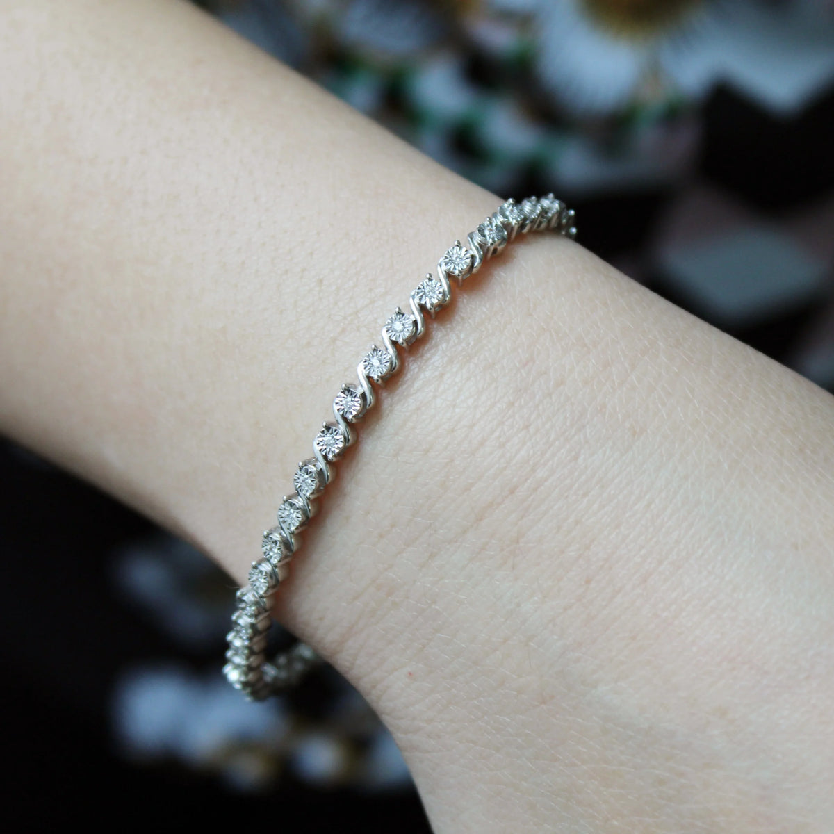 1/3 Carat tw Natural Diamond Tennis Bracelet in 925 Sterling Silver (7 Inches) J962471