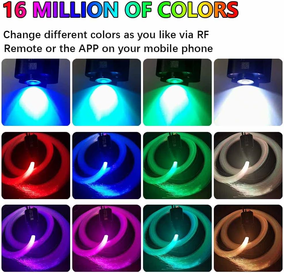 16W RGBW LED Fiber Optic Star Ceiling Light Kit S9841