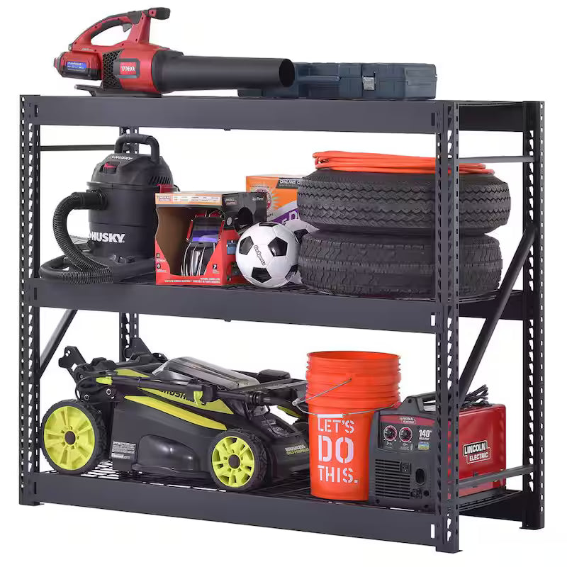 3-Tier Steel Freestanding Garage Storage Shelving Unit in Black G5146