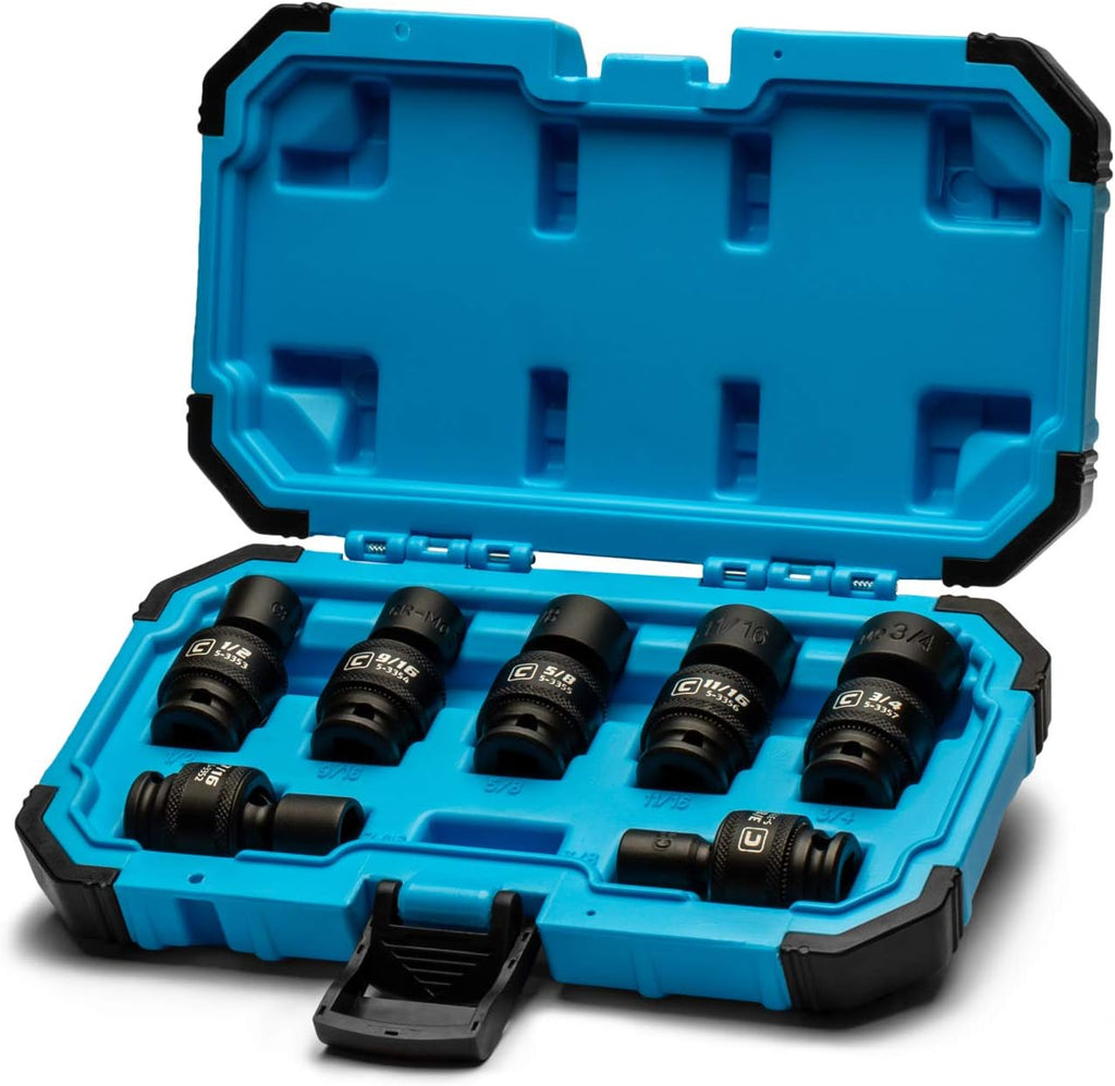 3/8 in Drive Universal Impact Socket Set, 8-19 mm Metric, 12-Piece Q8826