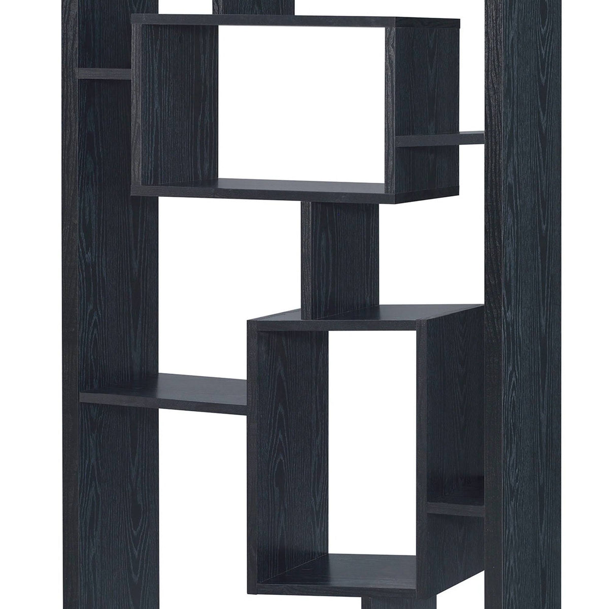 Black Asymmetrical Cube Book Case with Shelves M277