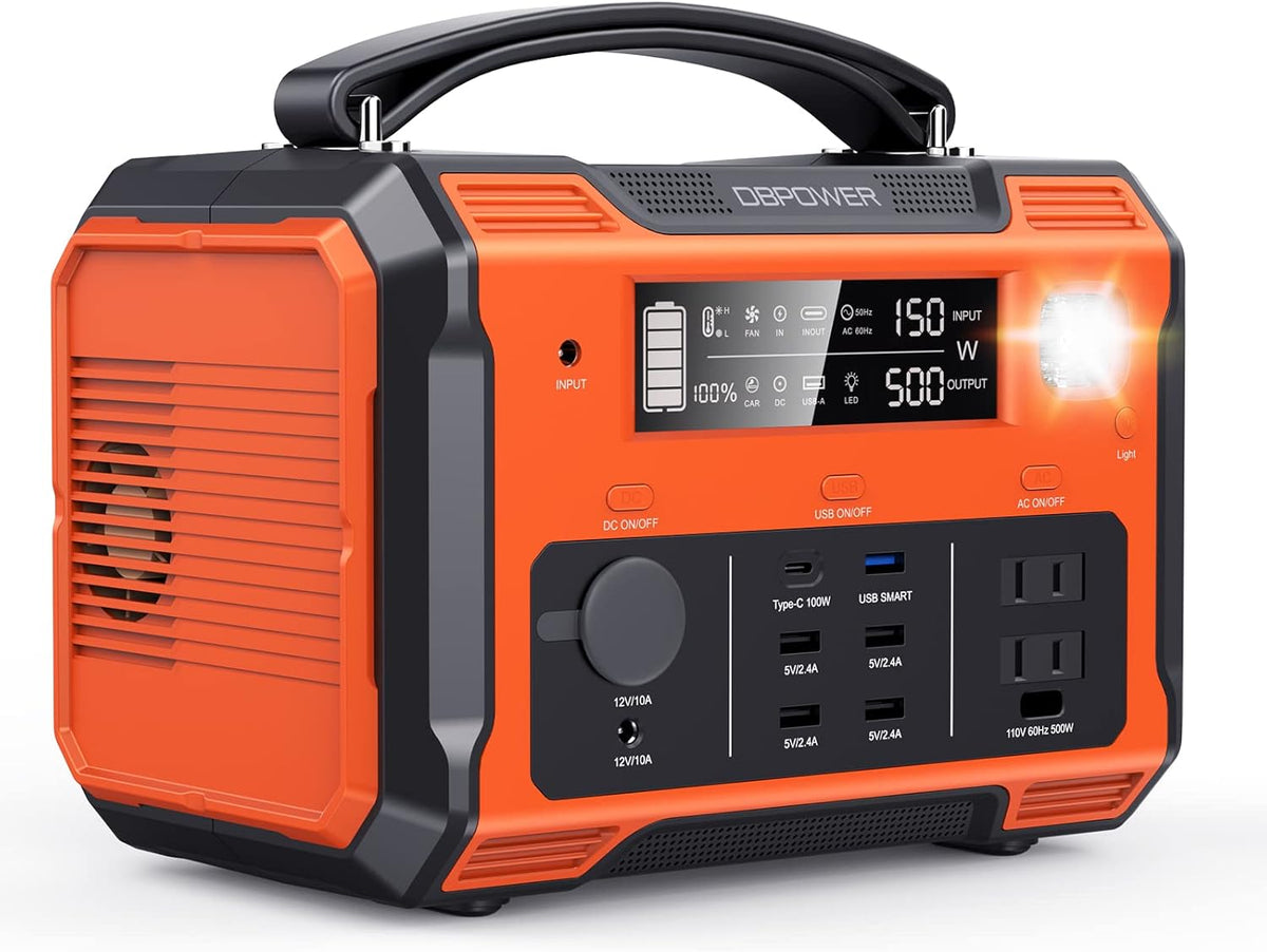 Portable Power Station 505Wh 500W Lithium Battery Pack with 110V AC Outlet SOS LED B654461