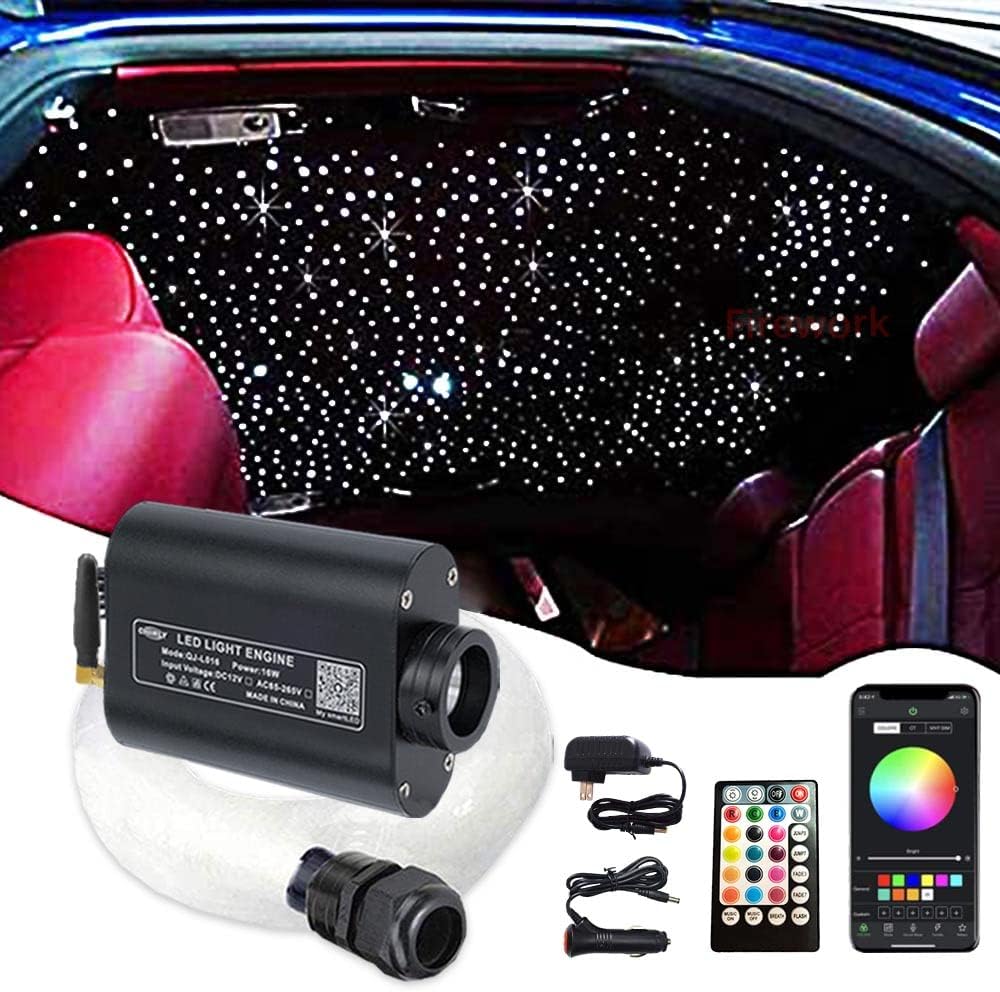 16W RGBW LED Fiber Optic Star Ceiling Light Kit S9841