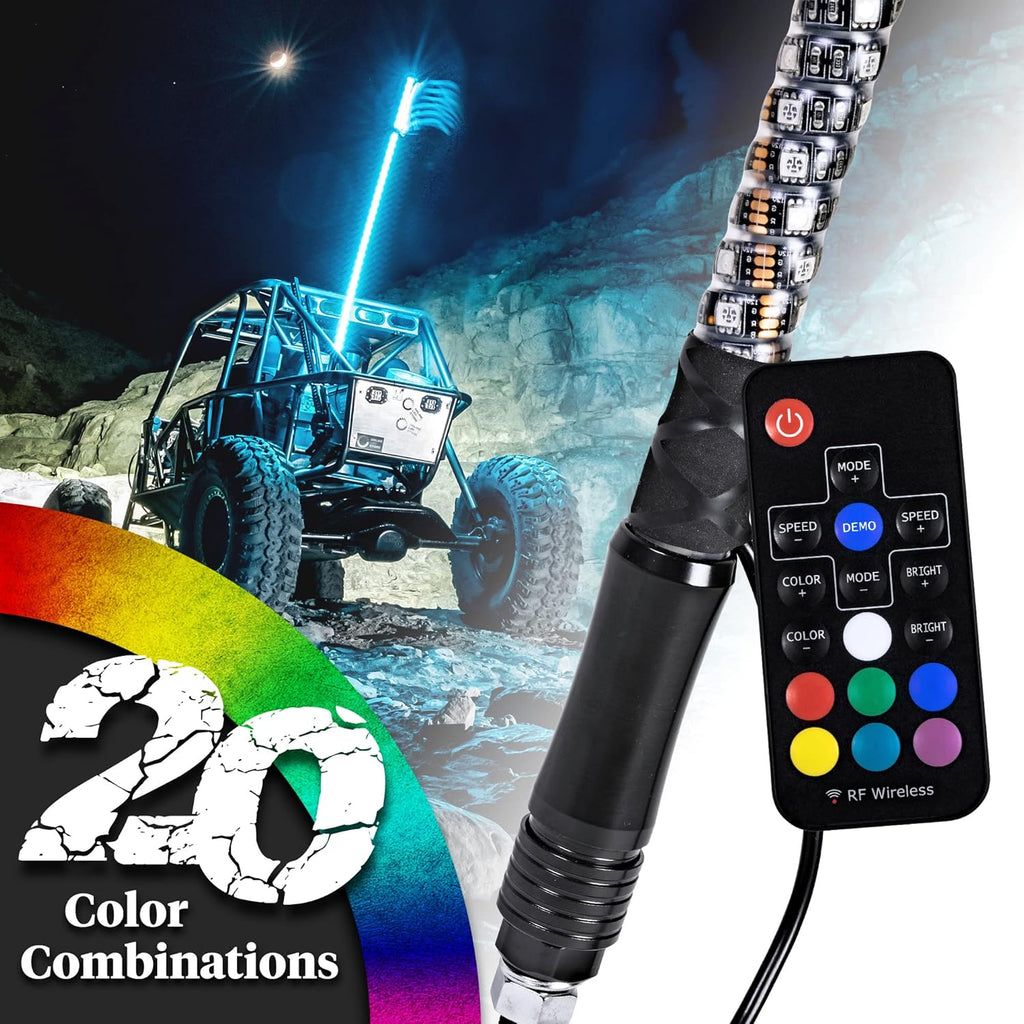 3ft Spiral LED Whip Lights with RF Remote S657041