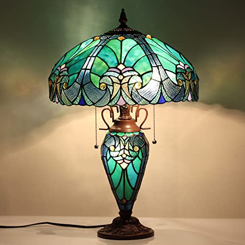 16 inch Stained Glass Table Lamp with Night Light R917142