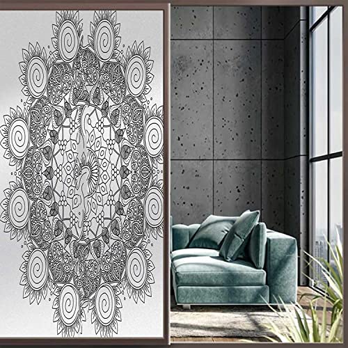 35.4 inch x 78.7 inch Black and White Glass Privacy Sticker L6418