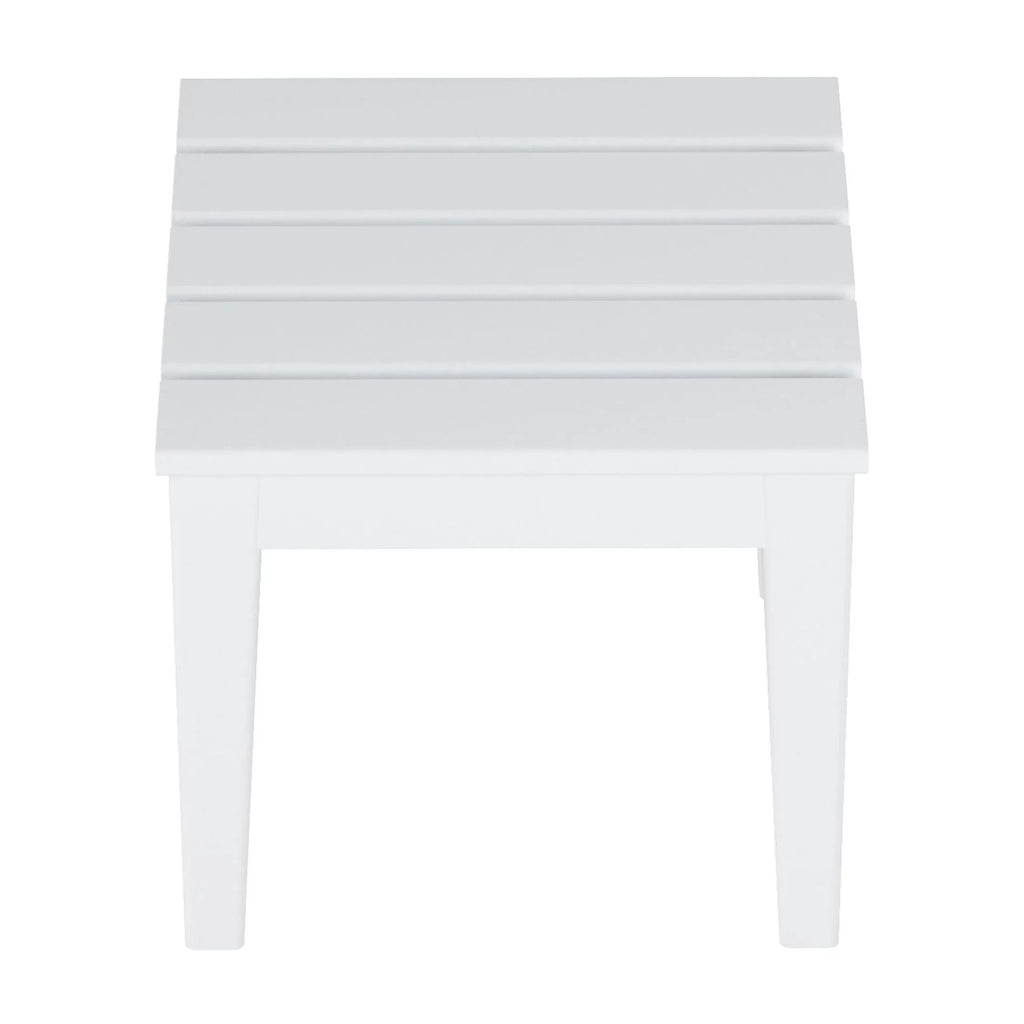 White 18 Inch All Weather Poly Lumber Outdoor Side Table T127544