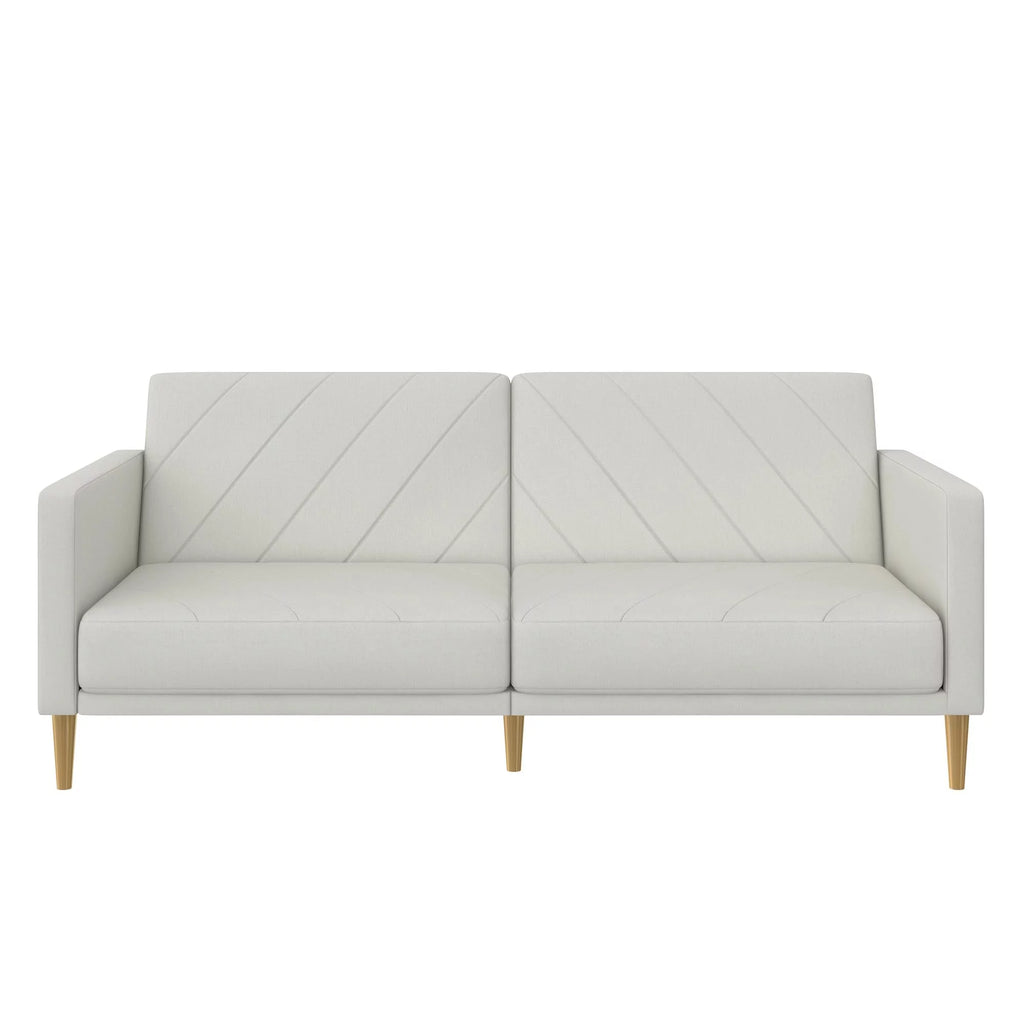 Light Gray Linen Futon Sofa Bed U36011