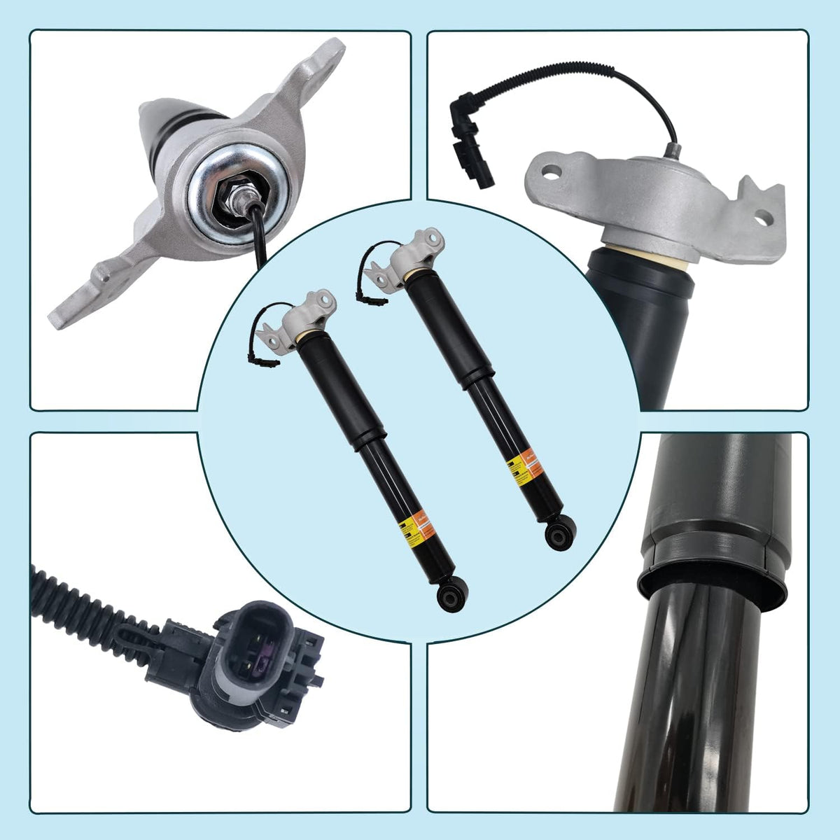 Pair Rear Left Right Shock Absorbers with Upper Mount Assembly A151