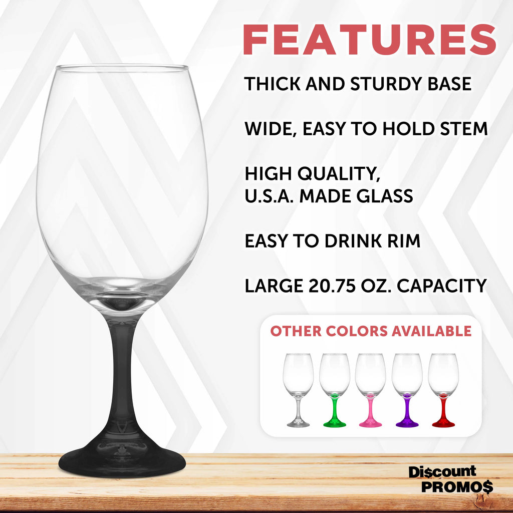 Wine Glasses 20.75 oz. Set of 10 Black K1290