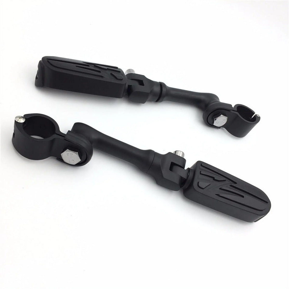 Black Angled Mounting Kit Foot Peg for Bike with 1.25" Front Engine Guard Frame Tube K15389