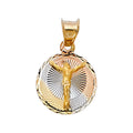 14k Yellow Gold Religious Pendant Necklace 12x15mm S40615