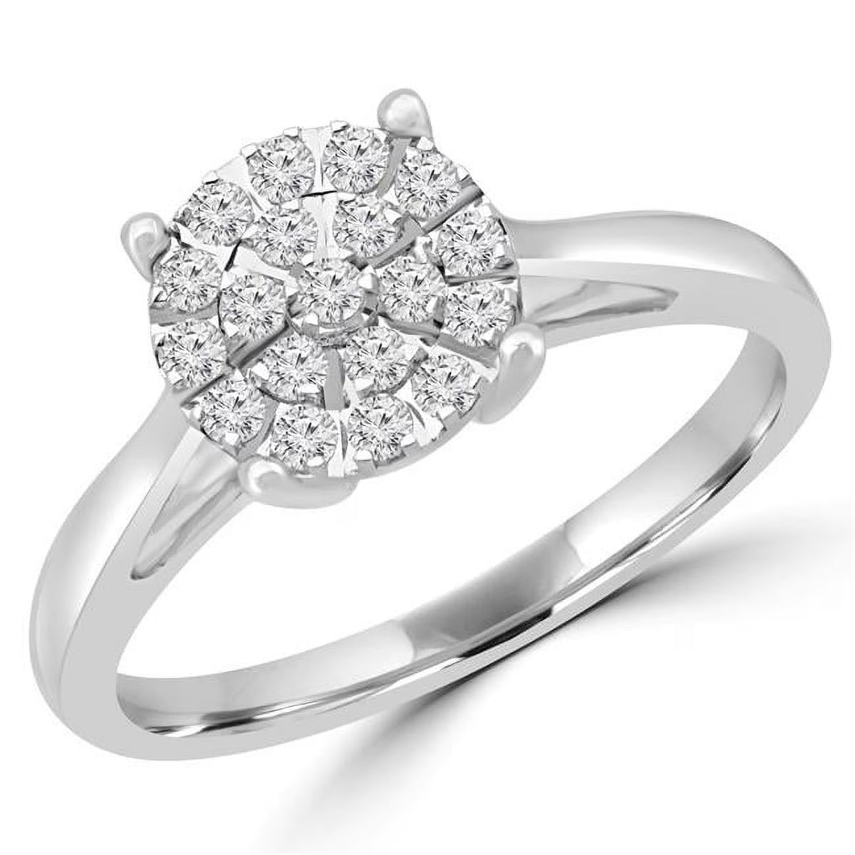 0.25 CTW Round Diamond Cluster Engagement Ring in 10K White Gold Y2430
