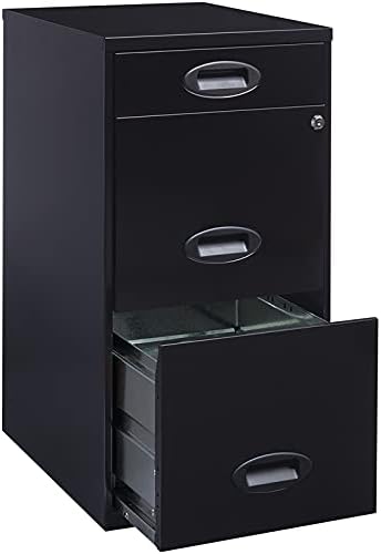 3 Drawer Metal File Cabinet Black J62019