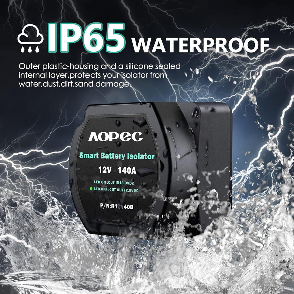 12V 140Amp Smart Waterproof Dual Battery Isolator W648539