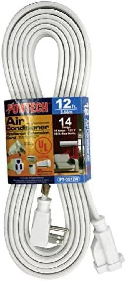 12 FT 14 Gauge 125V 15 Amps 1875 Watts Grounded 3-Pronged Extension Cord U653449