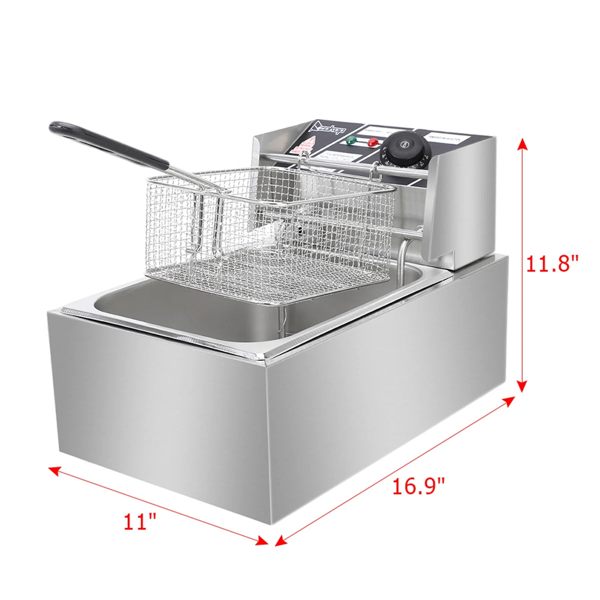 6.3QT 2500W Stainless Steel Electric Deep Fryer K52746
