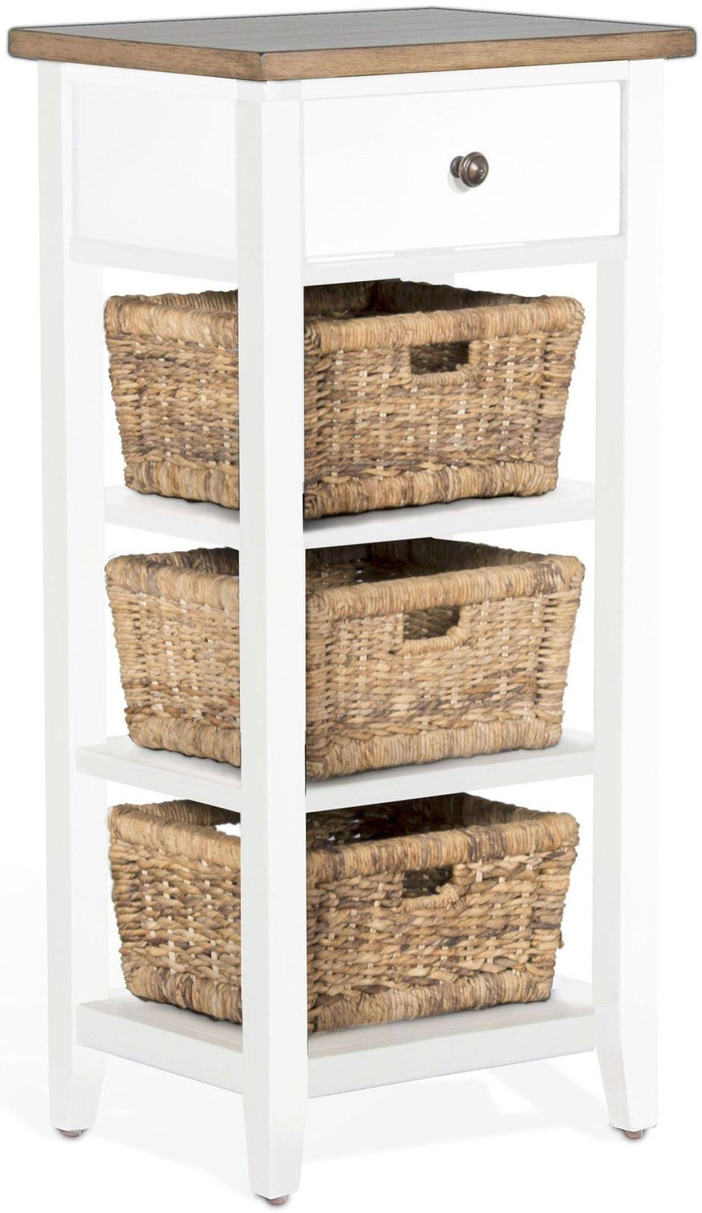 White & Natural Storage Rack S812