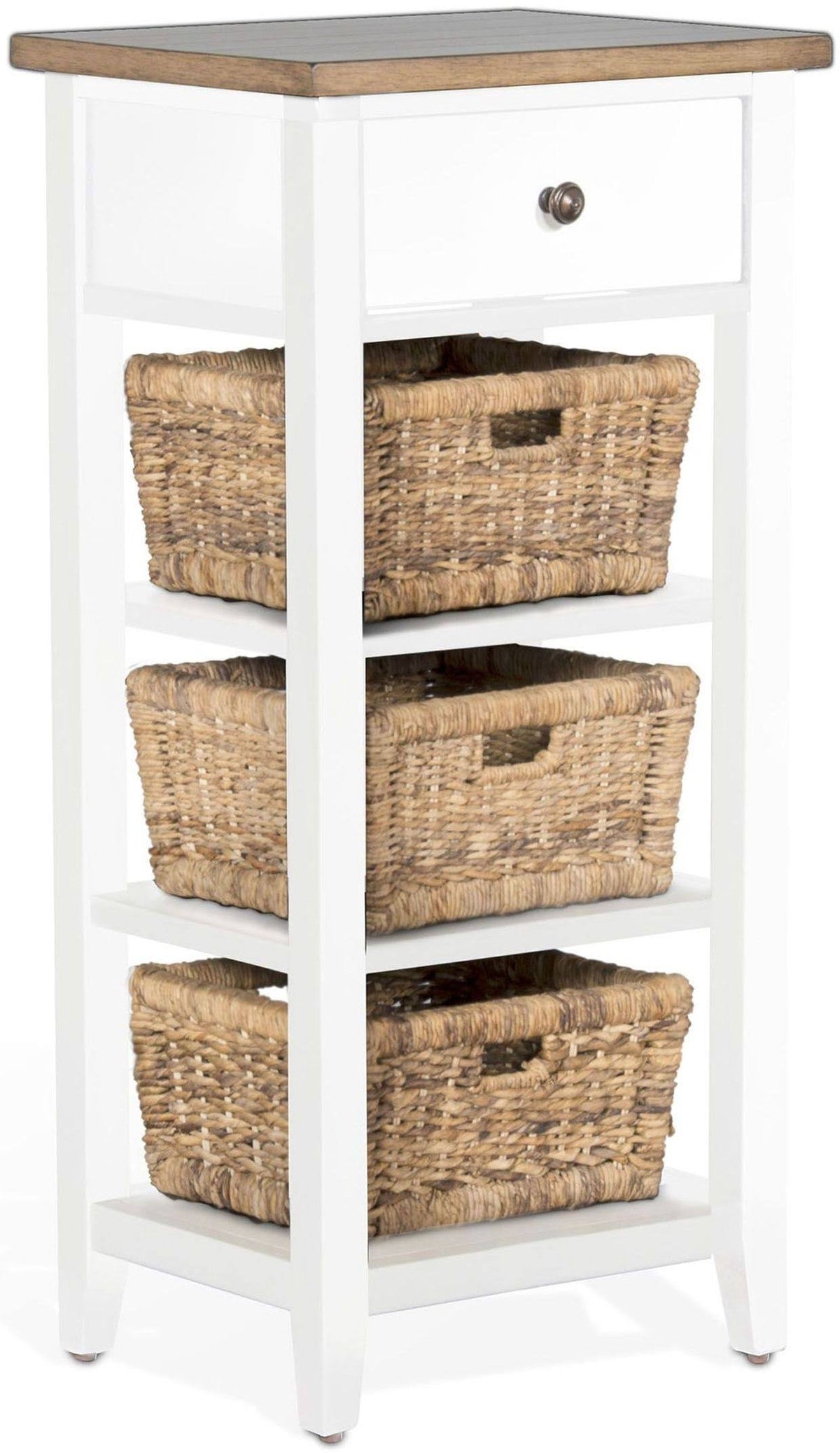 White & Natural Storage Rack S812