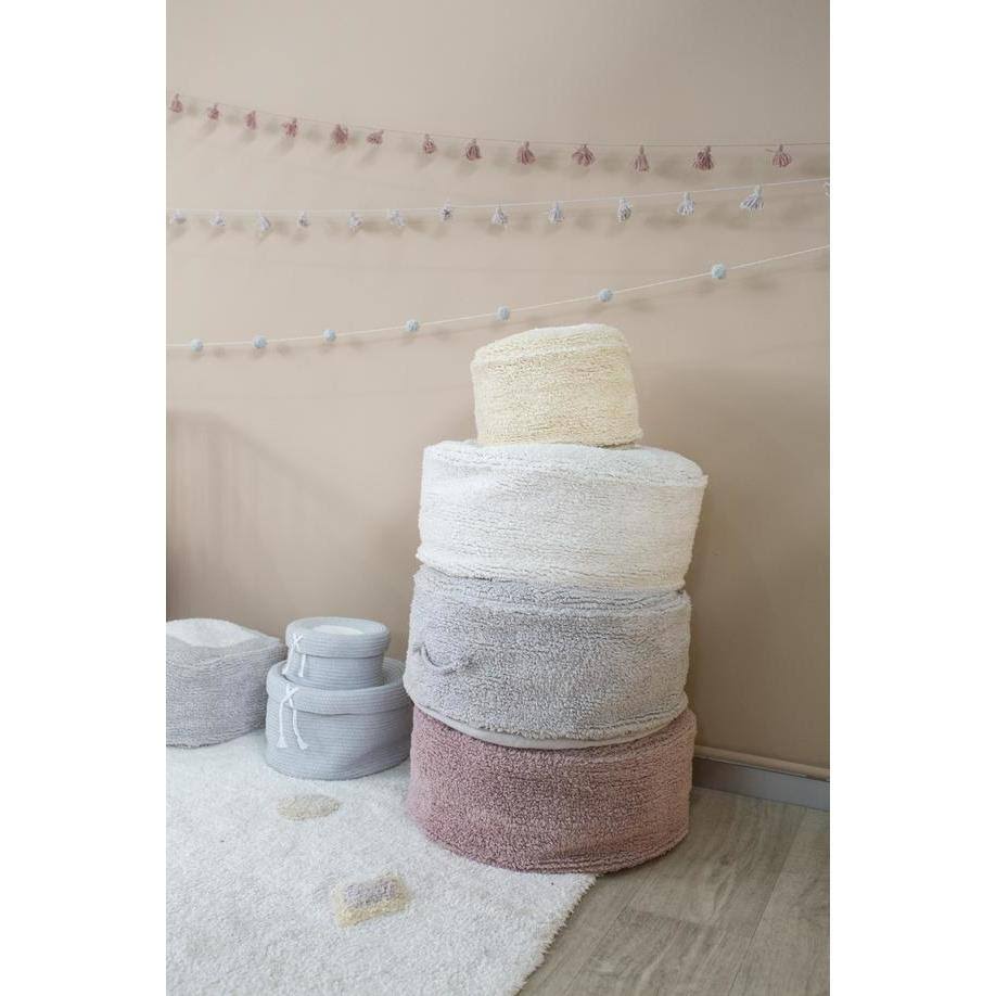Pearl Grey Pouffe B15825
