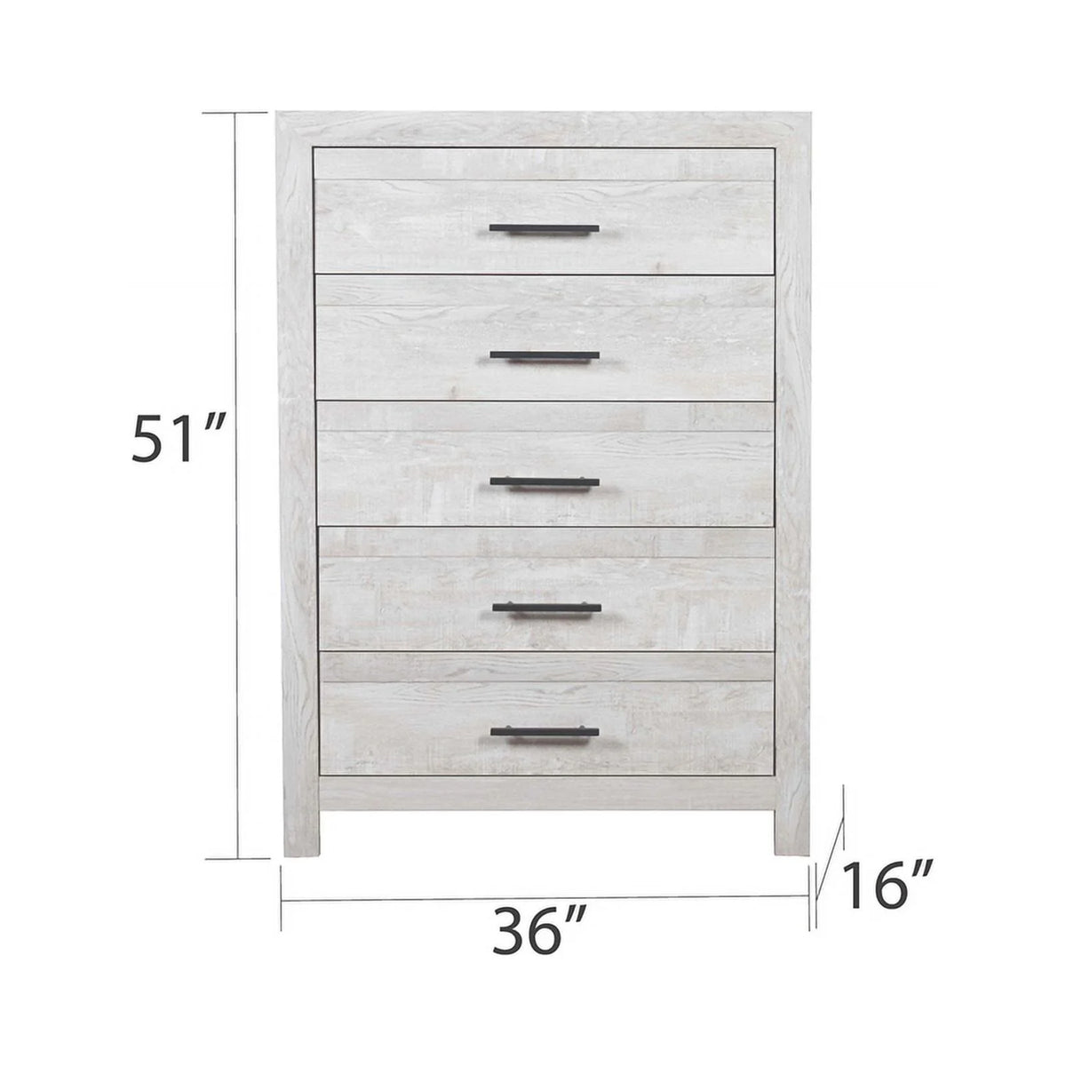 Gray 5-Drawer Wood Chest B913022