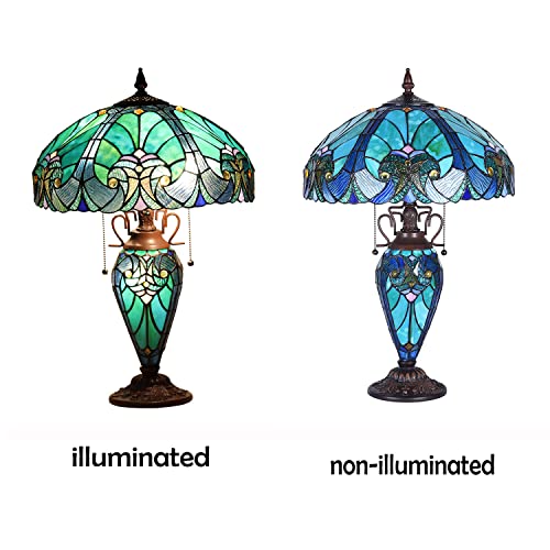 16 inch Stained Glass Table Lamp with Night Light R917142