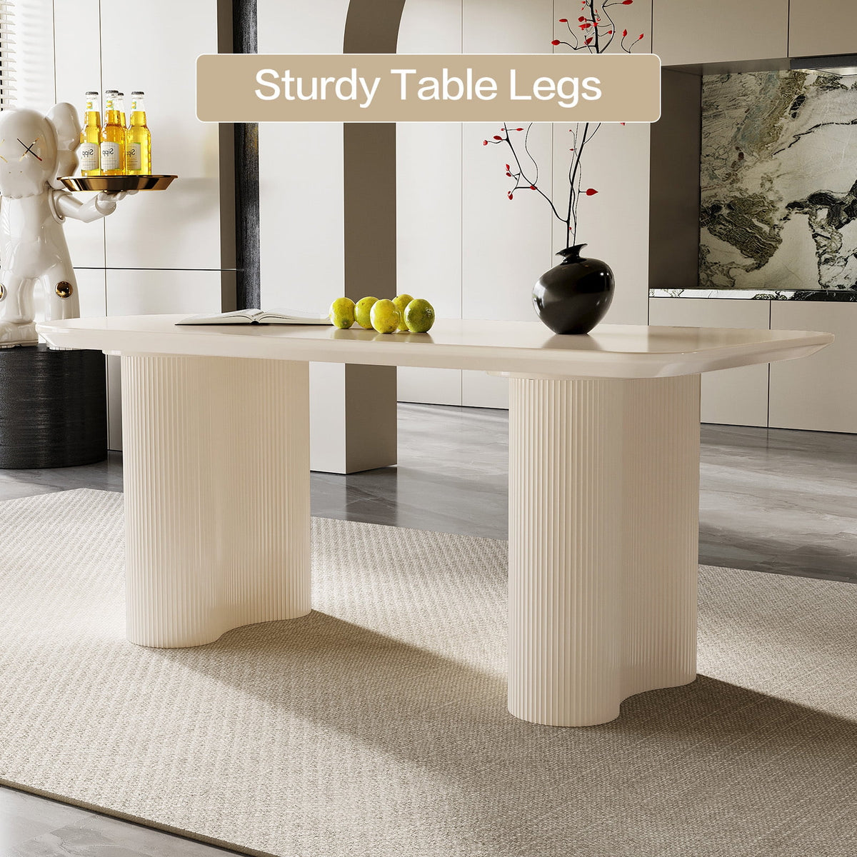 70.86'' Oval White Dining Table E733