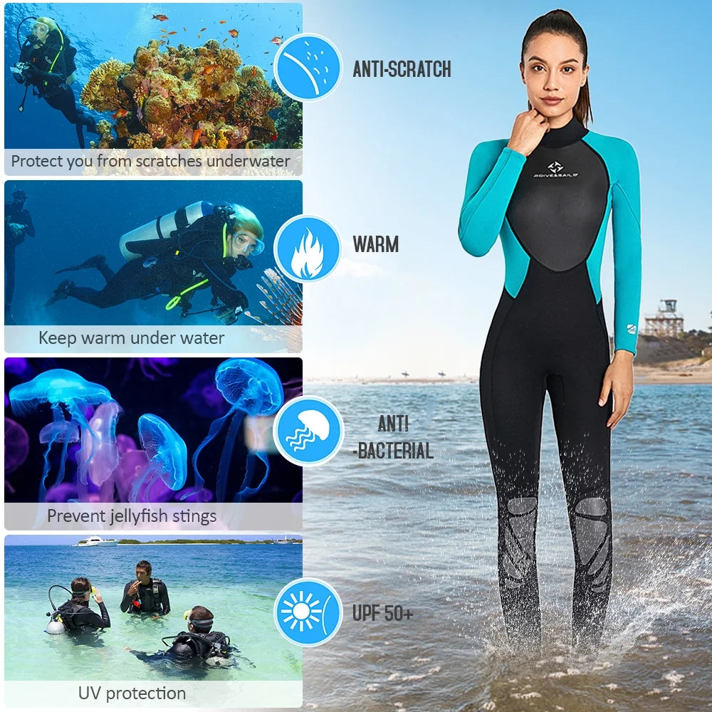 3mm Women Neoprene Full Body Diving Suit L10562