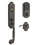 Evolved Single Cylinder Bluetooth Handleset with Left Handed Interior Lever in PVD Lifetime Satin Brass A95411