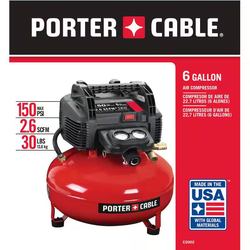 6 Gal. 150 PSI Portable Electric Pancake Air Compressor B8002