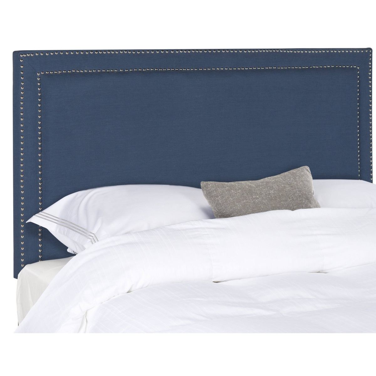 Navy Full Headboard with Silver Nail Head L306134