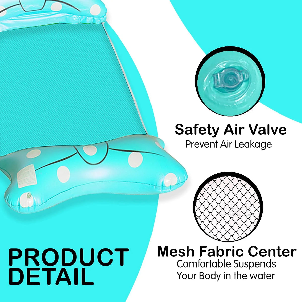 Turquoise Inflatable Pool Float Lounger E29339