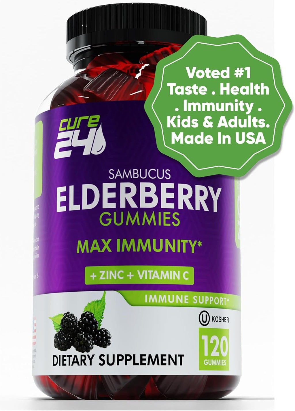 Elderberry Gummies with Vitamin C and Zinc 120 Count L6818