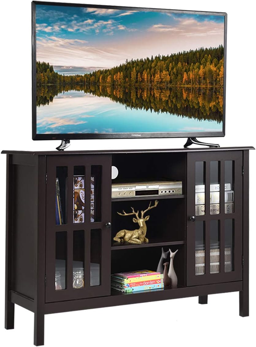 Grey Wood TV Stand Cabinet V322966