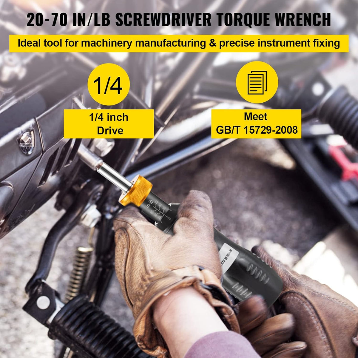1/4" Drive Torque Screwdriver, 20-70 in/lbs, Adjustable, with Bits & Case, Pack of 2 T71355