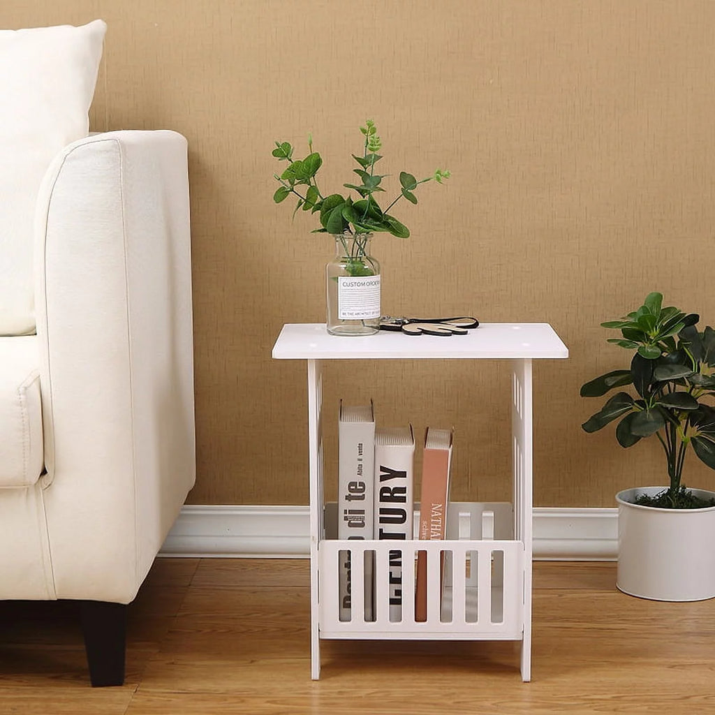 White Square Nightstand B455