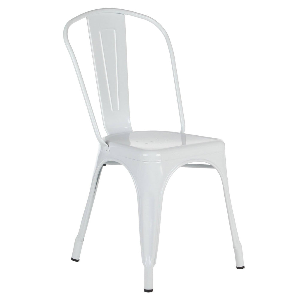 White Metal Tolix-Style Side Chair Q654098