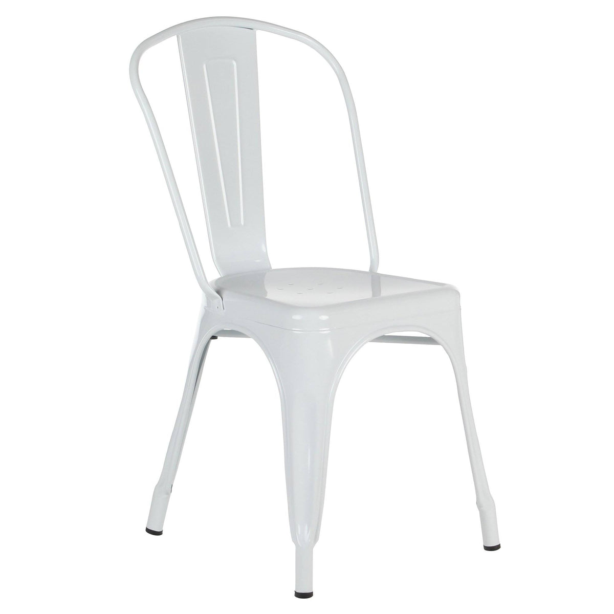 White Metal Tolix-Style Side Chair Q654098