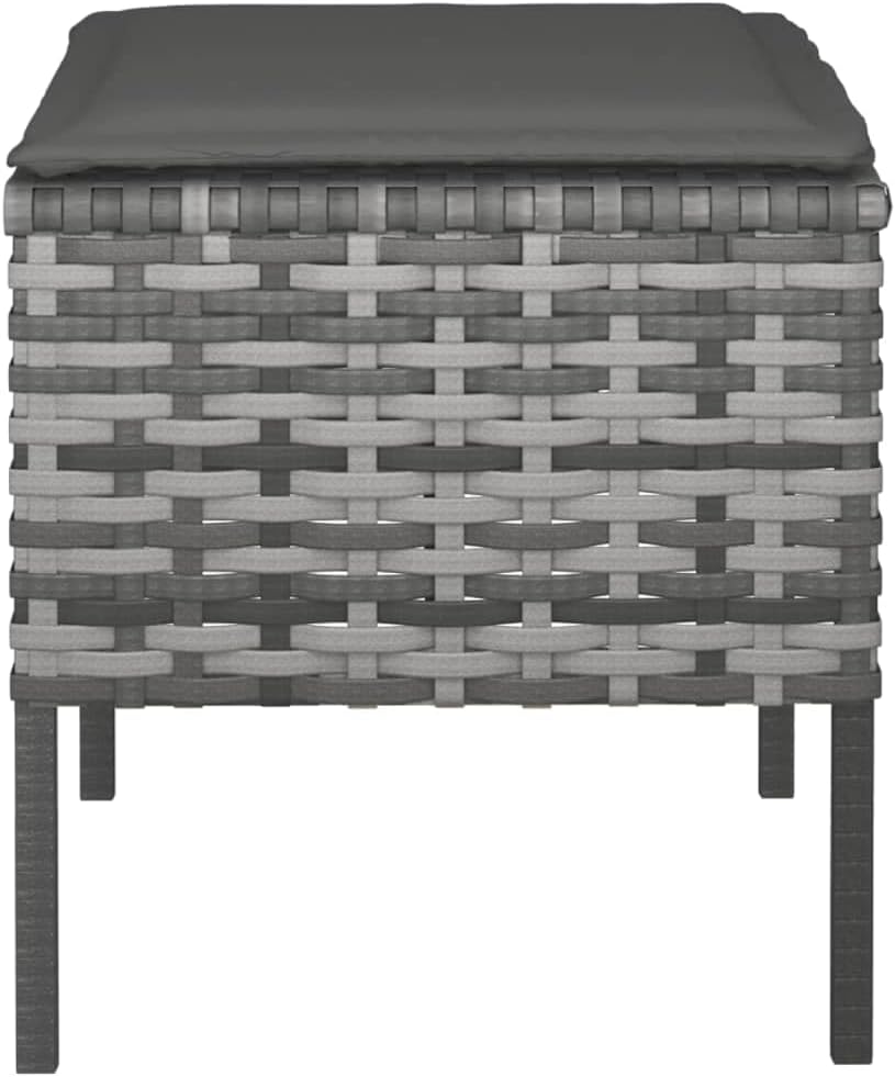4 pcs Gray Poly Rattan Outdoor Sectional Patio Furniture Set with Cushions A306891