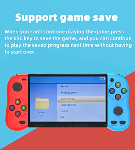 5.1-inch Handheld Game Console Built-in 12000 Games (Bluered) H934