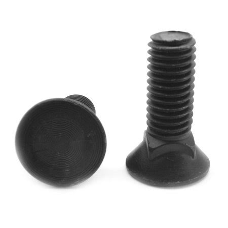 3/8 inch-16 x 1 1/4 inch Grade 5 Plow Bolt #3 Flat Head Medium Carbon Steel Black Oxide Pk 100 W8039