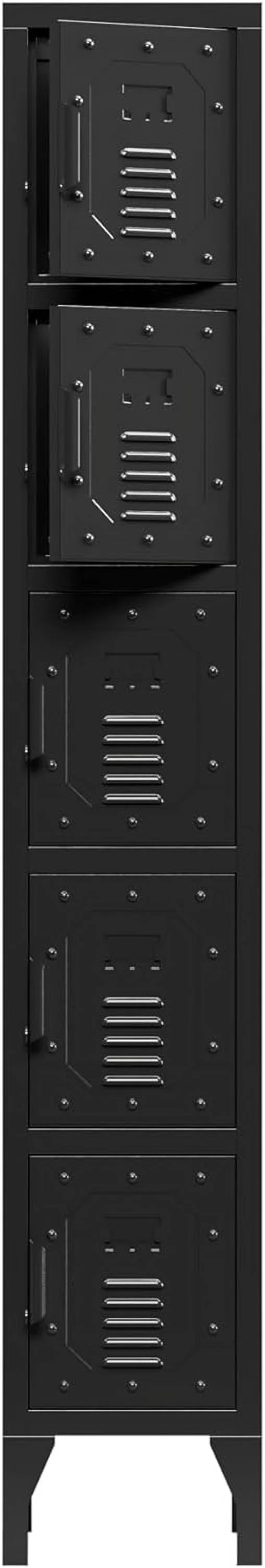 Black 72" Tall Metal Storage Cabinet with 5 Doors A91096