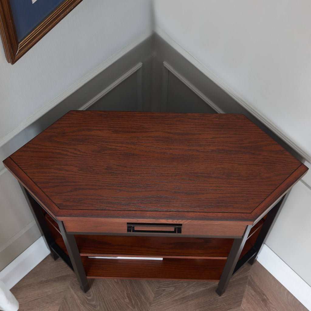 Corner Bookcase with Drawer Storage J769