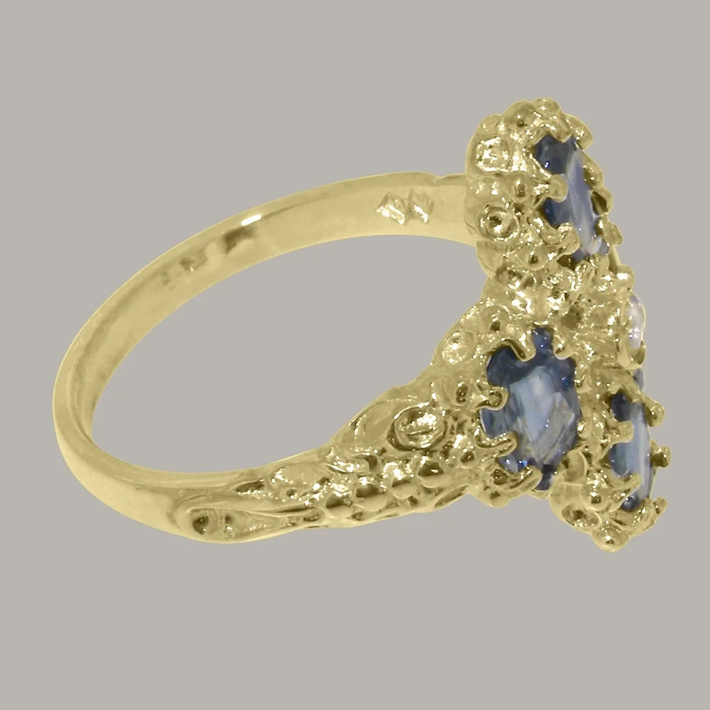 9k Yellow Gold Diamond & Sapphire Statement Ring U270