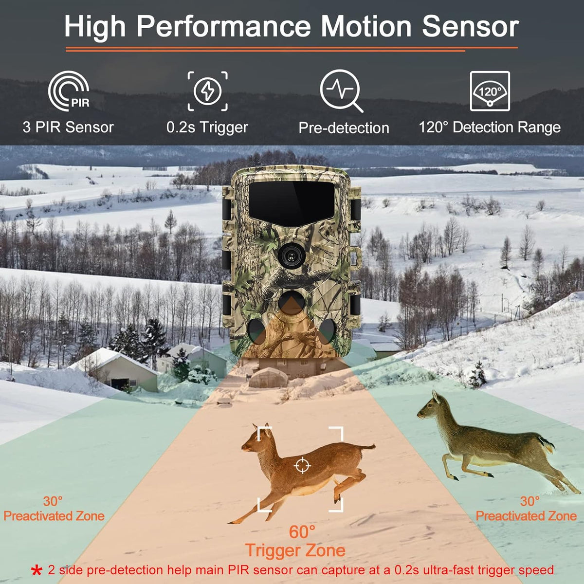 4K 32MP Trail Camera with Low Glow Night Vision X9626