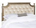 Rustic Wood Tufted Velvet Headboard Beige Full T21253