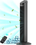 70° Oscillating Tower Fan with Remote Control 3 Speeds 3 Wind Modes Timer Dark Gray H87307